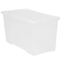 B&M Large Storage Box With Lid 110L - Clear 10 B&M Large Storage Box With Lid 110L - Clear -Kitchen and Tableware Store 284861 110l storage box with lid clear