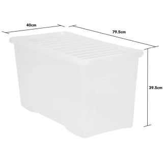 B&M Large Storage Box With Lid 110L - Clear 7 B&M Large Storage Box With Lid 110L - Clear - Image 5