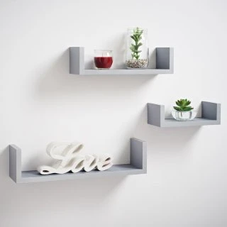 Lokken Set Of 3 Shelves - Grey 3 Lokken Set Of 3 Shelves - Grey