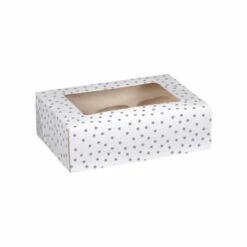 Betty Winters Cupcake Boxes 4pk -Kitchen and Tableware Store 320783 4pk cupcake boxes holds 6 silver spot 3