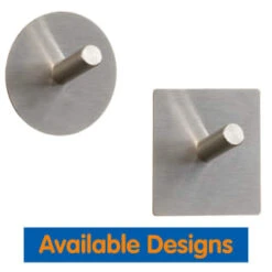 B&M Metal Adhesive Hooks 4pk - Square 10 B&M Metal Adhesive Hooks 4pk - Square -Kitchen and Tableware Store 332165 metal adhesive hoot set of 4 round