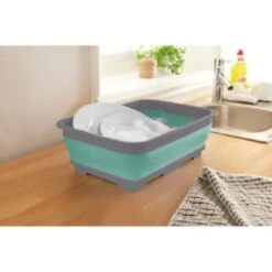 Kitchen and Tableware Store 11 Addis Collapsible Washing Up Bowl - Aqua & Grey
