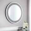 B&M Round Crushed Jewel Mirror - Silver -Kitchen and Tableware Store 338019 round crushed jewel mirror