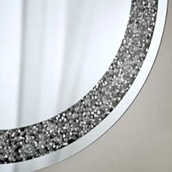 B&M Round Crushed Jewel Mirror - Silver -Kitchen and Tableware Store 338019 round crushed jewel mirror 2
