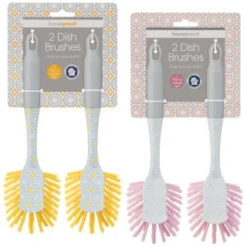 B&M Dish Brushes 2pk - Blush -Kitchen and Tableware Store 345628 2 printed dish brushes group