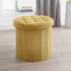 B&M Round Storage Ottoman - Ochre -Kitchen and Tableware Store 345784 round ochre ottoman