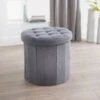 B&M Round Storage Ottoman - Grey