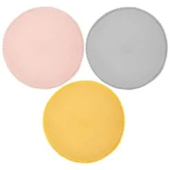 B&M Grey Round Pom Pom Placemats 4pk -Kitchen and Tableware Store 355688 355688 355689 pom pom placemats main