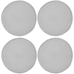 B&M Grey Round Pom Pom Placemats 4pk -Kitchen and Tableware Store 355688 pom pom placemats grey 3