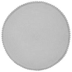 B&M Grey Round Pom Pom Placemats 4pk -Kitchen and Tableware Store 355688 pom pom placemats grey 4
