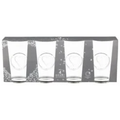 B&M Heart Glasses 4pk -Kitchen and Tableware Store 356238 set of 4 hert embossed glasses