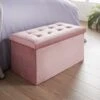 B&M Suede Storage Ottoman - Blush 2 B&M Suede Storage Ottoman - Blush -Kitchen and Tableware Store 356751 blush suede ottoman