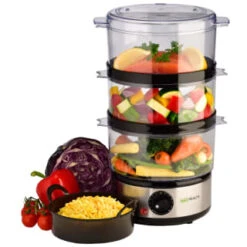 Mo Health 3 Tier Steamer -Kitchen and Tableware Store 358352 mo farah 3 tier steamer 3