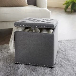 B&M Heritage Storage Ottoman - Grey 4 B&M Heritage Storage Ottoman - Grey - Image 2
