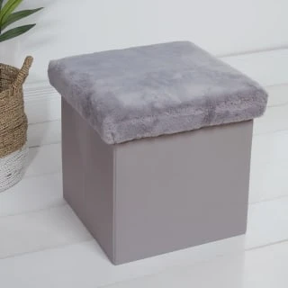 B&M Foldable Fur Seat - Grey 3 B&M Foldable Fur Seat - Grey