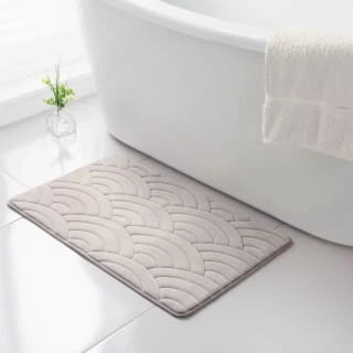 B&M Scallop Memory Foam Bath Mat - Taupe 3 B&M Scallop Memory Foam Bath Mat - Taupe