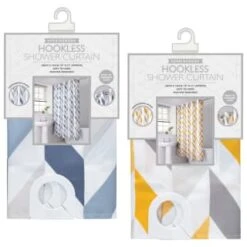 B&M Hookless Print Shower Curtain - Blue -Kitchen and Tableware Store 369013 hookless shower curtain group