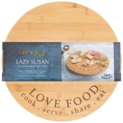 B&M Lazy Susan Rotating Bamboo Serve Board -Kitchen and Tableware Store 369141 lazy susan rotating bamboo serve board 2