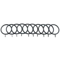 B&M Metal Curtain Rings 10pk - Black -Kitchen and Tableware Store 369327 metal curtain rings black 3