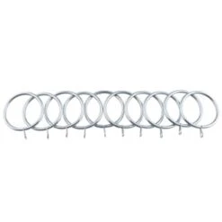 B&M Metal Curtain Rings 10pk - Shiny Nickle -Kitchen and Tableware Store 369328 metal curtain rings rings shiny nickle 3