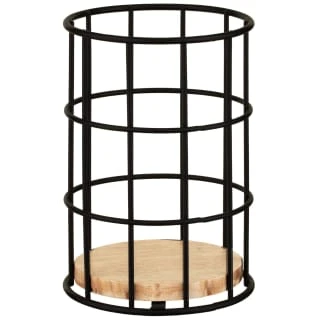 B&M Black Cutlery Holder With Wooden Base 3 B&M Black Cutlery Holder With Wooden Base