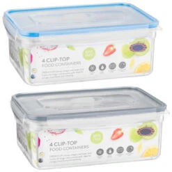 B&M Clip Top Food Containers 4pk - Blue 15 B&M Clip Top Food Containers 4pk - Blue -Kitchen and Tableware Store 369681 4pk clip top food containers group