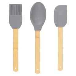 B&M Betty Winters Silicone Utensils 3pk - Grey -Kitchen and Tableware Store 369972 3pk betty winters silicone utensils basting brush spoon and spatula grey 2