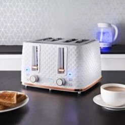Goodmans Diamond 4 Slice Toaster - White & Rose Gold 6 Goodmans Diamond 4 Slice Toaster - White & Rose Gold -Kitchen and Tableware Store 371982 goodmans diamond white rose gold 4 slice toaster