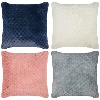 B&M Waffle Faux Fur Cushion - Navy 4 B&M Waffle Faux Fur Cushion - Navy - Image 2