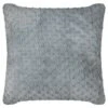 Waffle Faux Fur Cushion - Grey