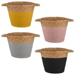 B&M Small Two Tone Wicker Basket - Pink 5 B&M Small Two Tone Wicker Basket - Pink -Kitchen and Tableware Store 374392 374395 374393 374394 small two tone basket group 1