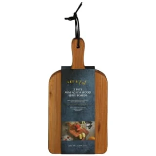 B&M Mini Acacia Wood Serve Boards 2pk 3 B&M Mini Acacia Wood Serve Boards 2pk