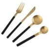 B&M Homestead Matte Black & Gold Cutlery Set 16pc -Kitchen and Tableware Store 375296 homestead 16 piece black and gold cutlery 2