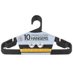 B&M Jumbo Hangers 10pk - Black -Kitchen and Tableware Store 376555 10pk strong clothes hangers blacks 2