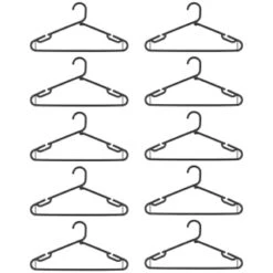 B&M Jumbo Hangers 10pk - Black -Kitchen and Tableware Store 376555 10pk strong clothes hangers blacks