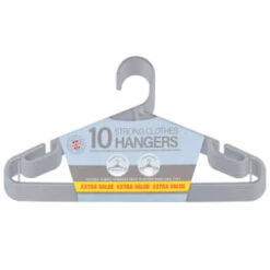 B&M Jumbo Hangers 10pk - Grey -Kitchen and Tableware Store 376556 10pk strong clothes hangers grey 2