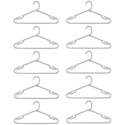 B&M Jumbo Hangers 10pk - Grey -Kitchen and Tableware Store 376556 10pk strong clothes hangers grey