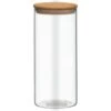 Glass Cannister With Airtight Bamboo Lid - Large -Kitchen and Tableware Store 376810 glass pasta canister with bamboo lid tall 22cm 21