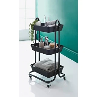 Spaceways 3 Tier Multi-Purpose Trolley - Black 3 Spaceways 3 Tier Multi-Purpose Trolley - Black