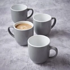 Simply Everyday Gloss Mugs 4pk - Grey 10 Simply Everyday Gloss Mugs 4pk - Grey -Kitchen and Tableware Store 380120 4pk simply everyday mugs grey