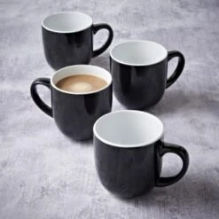 Simply Everyday Gloss Mugs 4pk - Black 11 Simply Everyday Gloss Mugs 4pk - Black -Kitchen and Tableware Store 380121 4pk simply everyday mugs black