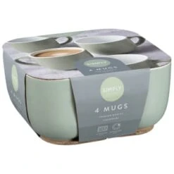 Simply Everyday Gloss Mugs 4pk - Sage -Kitchen and Tableware Store 380123 4pk simply everyday mugs sage 2
