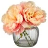 B&M Peony In Ribbed Glass Vase -Kitchen and Tableware Store 380201 peony in ribbed glass vase