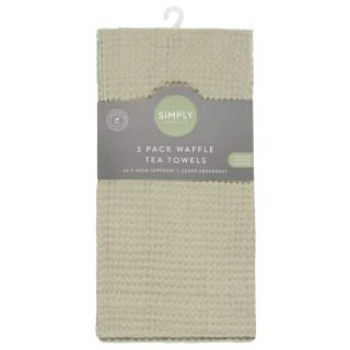 Simply Everyday Waffle Tea Towels 3pk - Sage 3 Simply Everyday Waffle Tea Towels 3pk - Sage