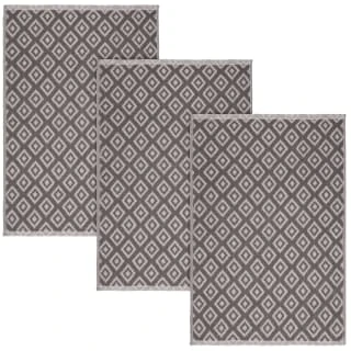 B&M Grey Textured Tea Towels 3pk 4 B&M Grey Textured Tea Towels 3pk - Image 2