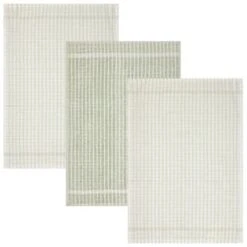B&M Check Tea Towels - Sage 3pk -Kitchen and Tableware Store 380309 3pk check tea towels sage 3