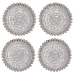 B&M Pom Pom Coasters - Grey 4pk -Kitchen and Tableware Store 380383 4pk harmony pom pom coasters grey 2