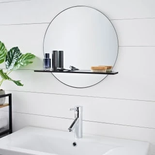 B&M Bathroom Mirror With Wooden Shelf 3 B&M Bathroom Mirror With Wooden Shelf