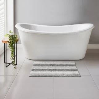 B&M Newbury Stripe Bath Mat 50 X 80cm - Grey 3 B&M Newbury Stripe Bath Mat 50 X 80cm - Grey