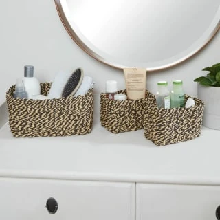 Samos Set Of 3 Storage Rope Baskets 3pk - Black 3 Samos Set Of 3 Storage Rope Baskets 3pk - Black